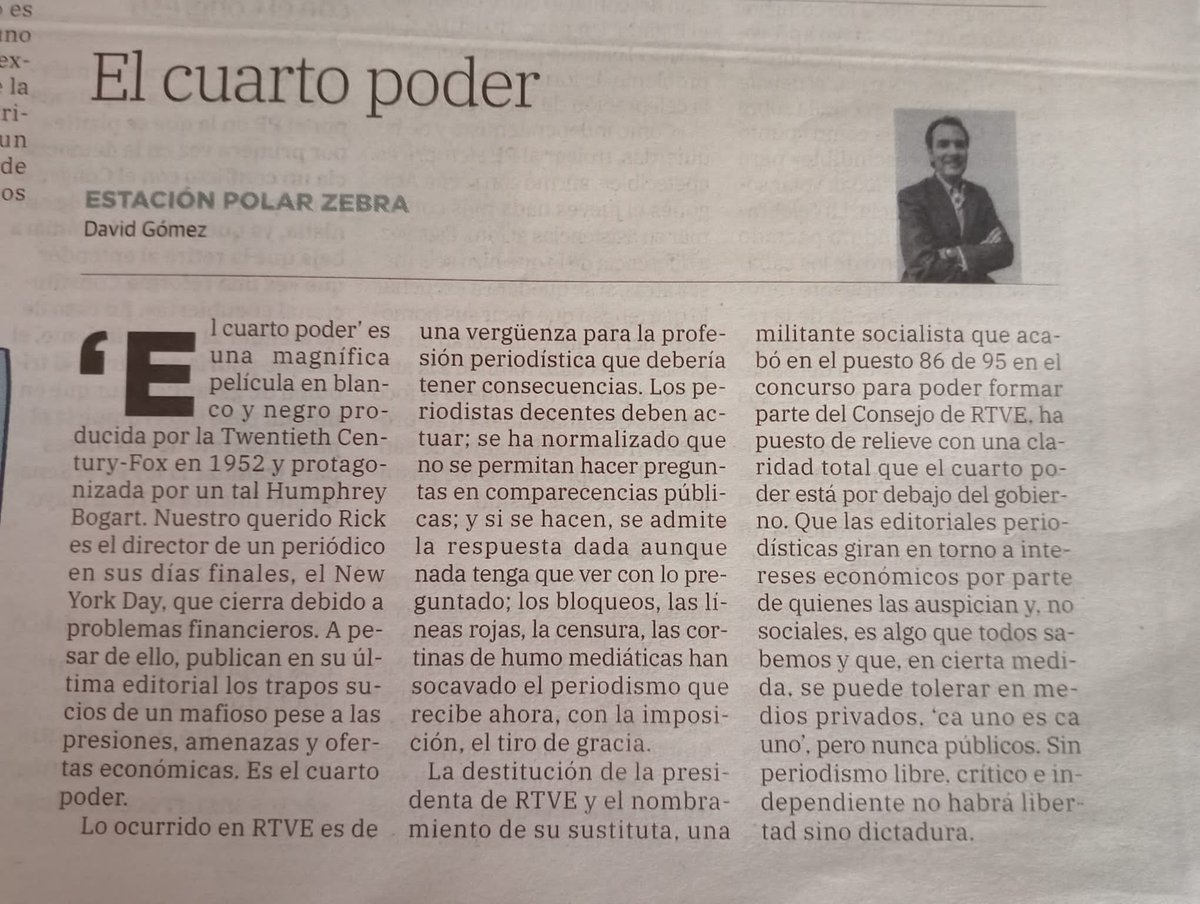 Hoy, en LA ESTACIÓN POLAR ZEBRA, hablamos de: EL CUARTO PODER. Porque la prensa pública ha de estar al servicio del ciudadano y nunca del Gobierno de turno. @ideal_almeria @ideal_granada @ideal_jaen