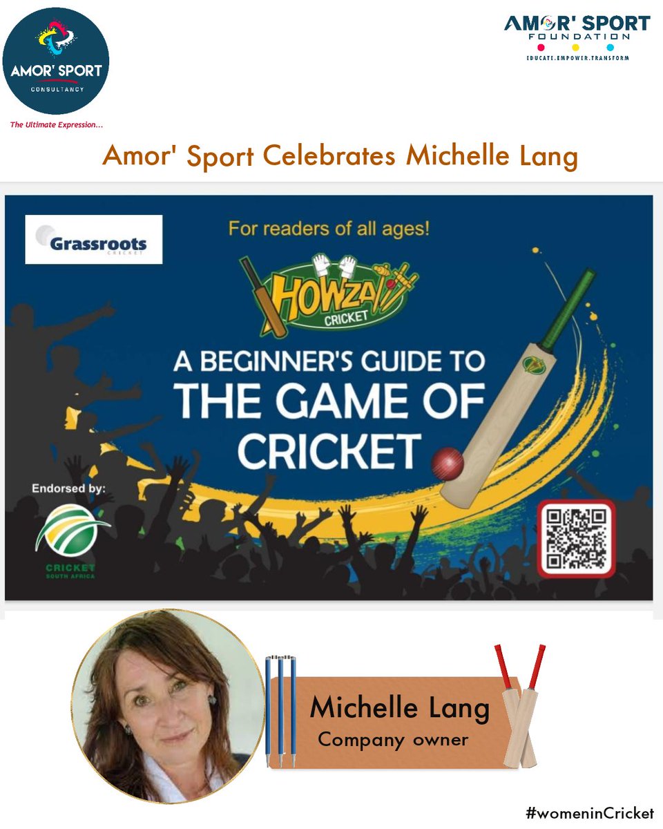 Amor' Sport Celebrates a distinguished visionary and South African Cricket icon, Michelle Lang. 
@howzatttcricket
#womensmonth
@MichelleLang
#amorsportzw