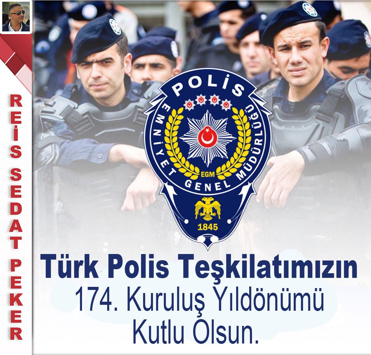 Türk Polis Teşkilatımızın 179. Kuruluş Yıldönümü Kutlu Olsun. #PolisTeşkilatı179Yaşında #SedatPeker 
twitter.com/sedat_peker/st…