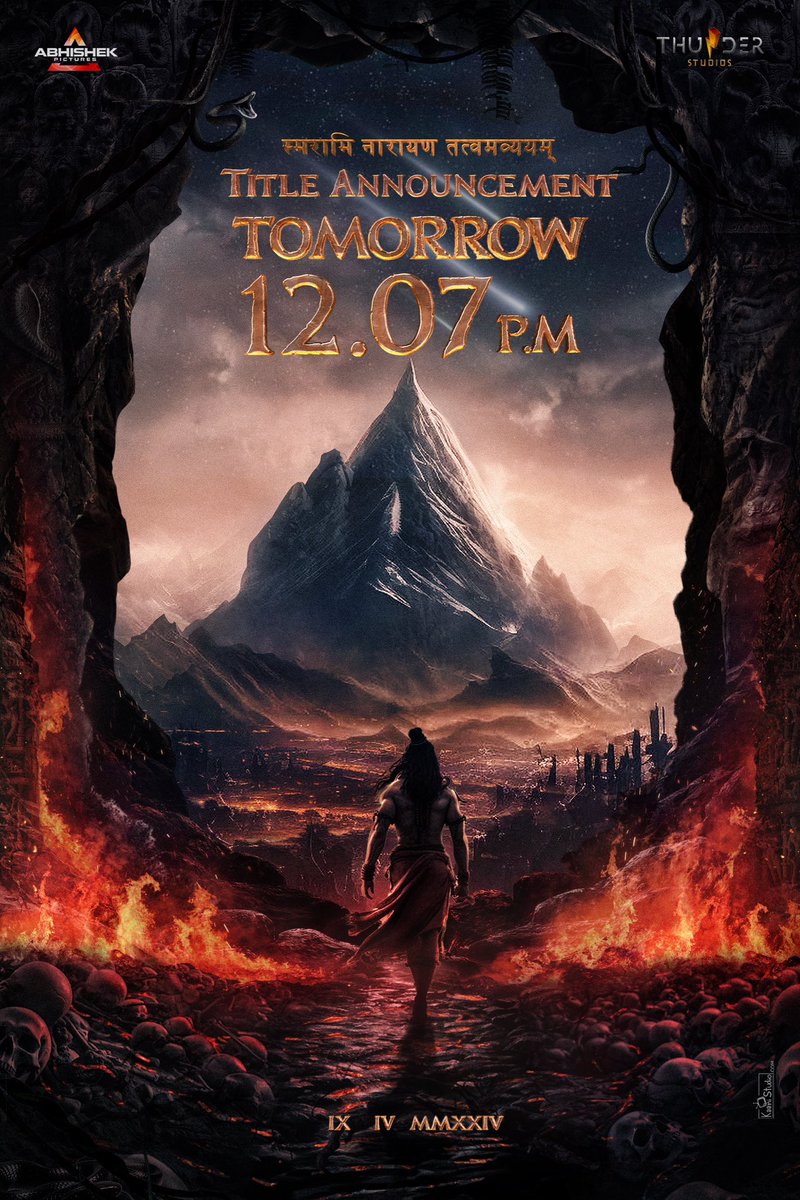 Get ready for a mighty experience 💥💥 @abhishekpicture Production no.9 in association with Thunder studios, unveiling the title tomorrow at 12:07PM ❤️‍🔥