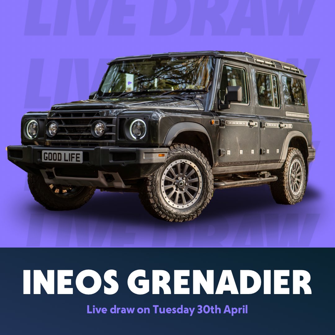 🤯 1 Week into April but have you entered to WIN THIS MONTH’S CAR 🤩 The Ineos Grenadier will be given away on Tuesday 30th April LIVE at 7pm! Will you be there? Make sure you’re entered : goodlifeplus.co.uk/win-an-ineos-g…