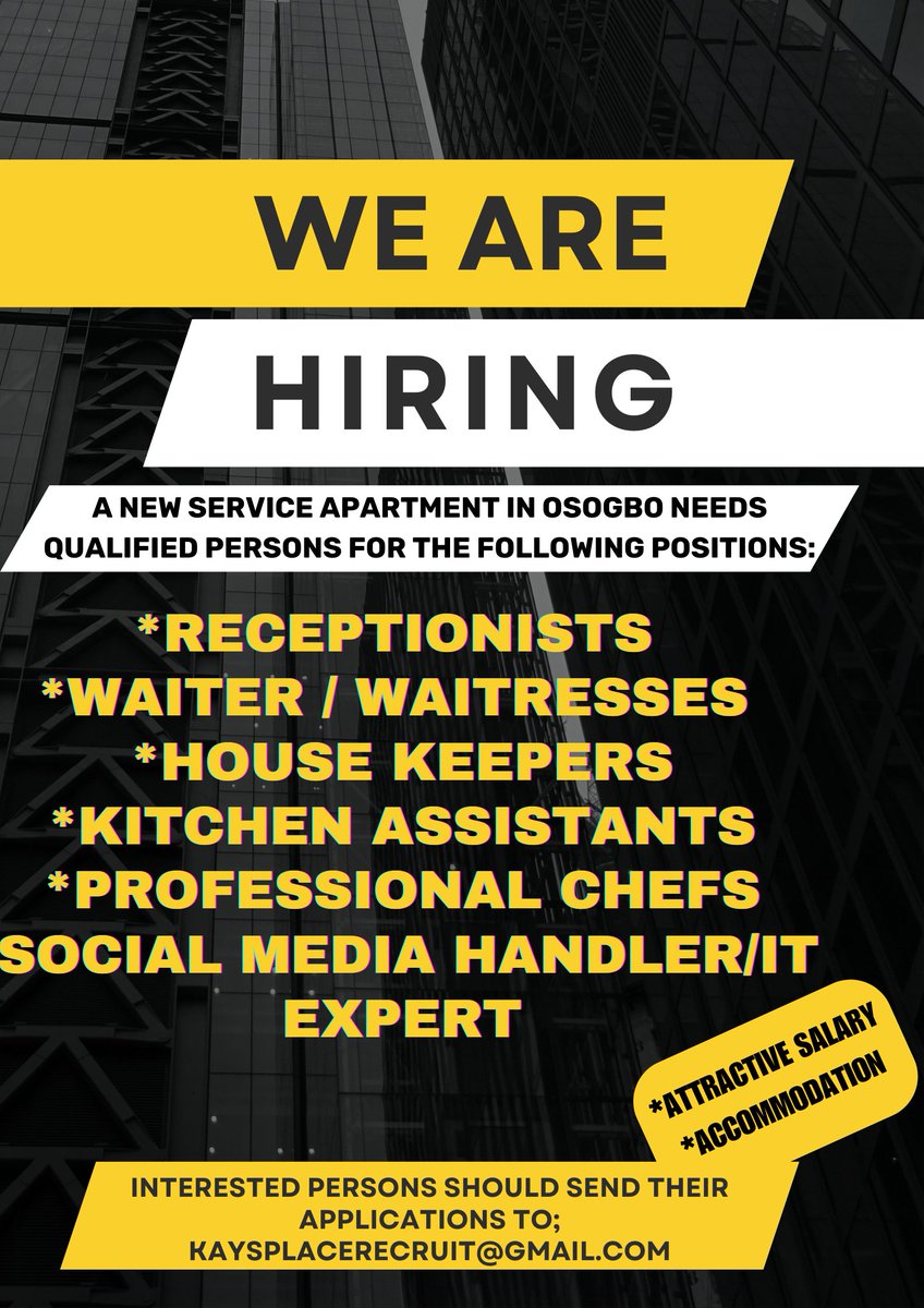 We are hiring... @InsideOsogbo @inside_ijesa