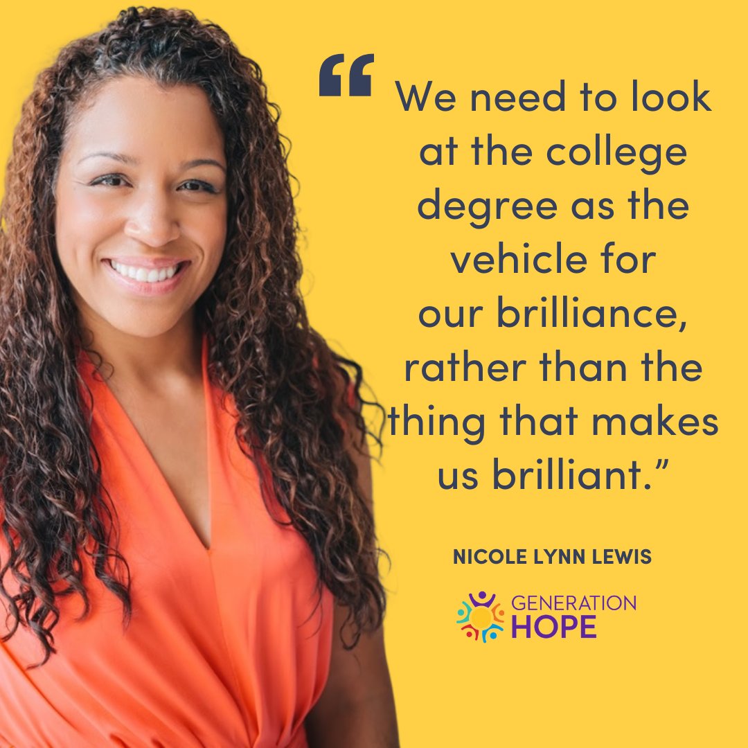 On our blog, hear what @NicoleLynnLewis, a former #studentparent, and now accomplished author, CEO & founder of @SupportGenHope, shared at a recent fireside chat hosted by @NewAmerica: 
imaginablefutures.com/learnings/auth…