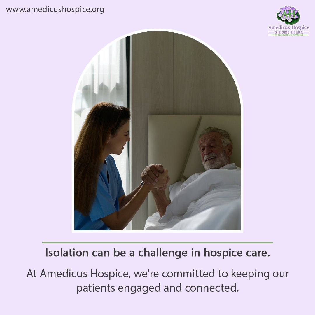 Tackling isolation in hospice care is crucial. From video chats to interactive activities, we ensure our patients feel loved and connected. Join us in spreading joy. Learn more at amedicushospice.org or 469-389-1028. #EndIsolation #HospiceCare