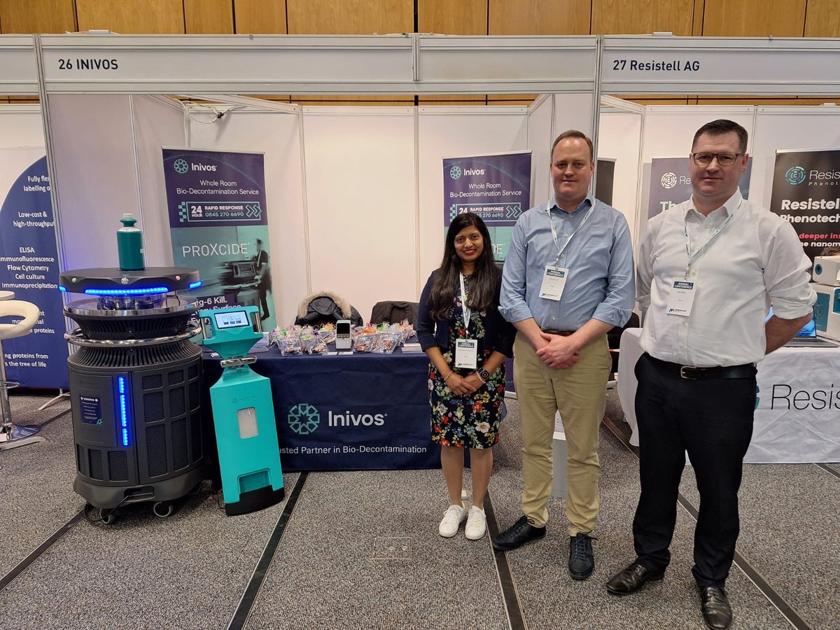 InivosGroup's tweet image. After an early start this morning, things are well under way at @MicrobioSoc annual conference! 
Visit Kermashnie, Ian and Ben on Stand 26 and see our VHP bio-decontamination tech.
Make sure to grab a goodie bag for a post-lunch sweet treat! 🍬

#decon #MicroBio #LifeScience