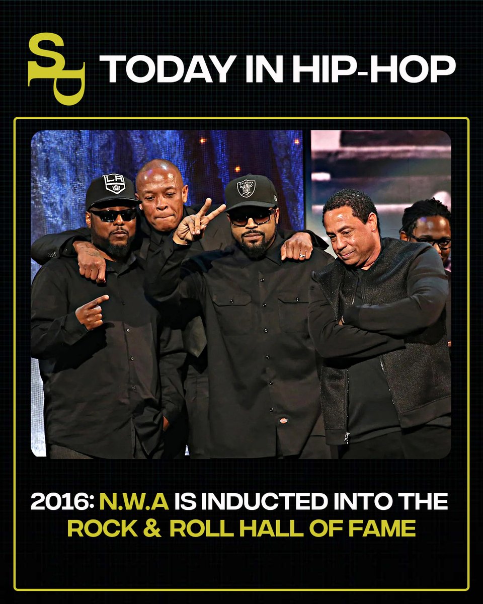 8 years ago today, N.W.A was inducted into the Rock & Roll Hall Of Fame 🏆