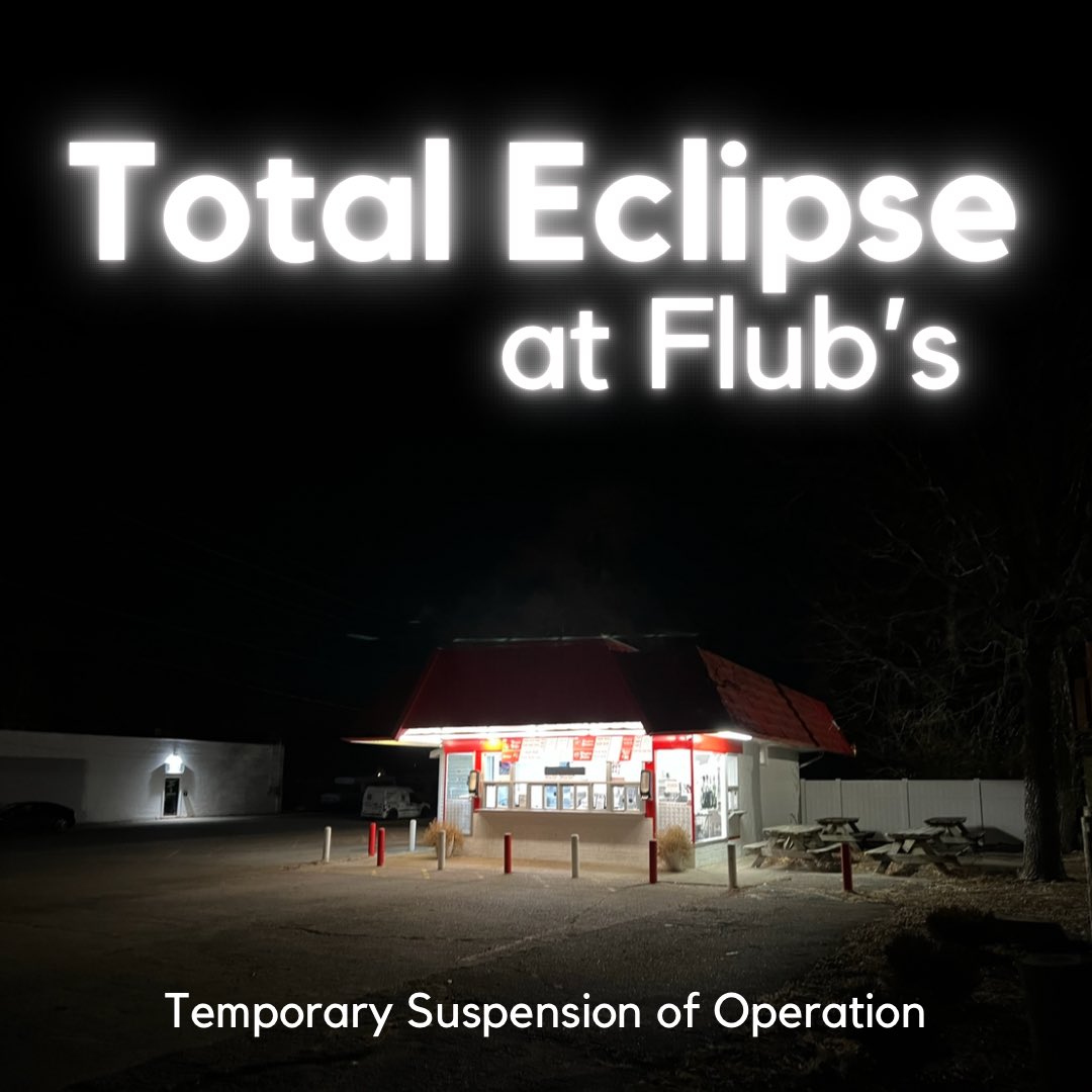 Happy Eclipse Day and Fairfield Opening Day!

We hope you’ll join us for an ice cream during or after the Eclipse!

From 3:05 until 3:20, all Flub’s stores will temporarily pause operations so that our team can experience the Eclipse. We appreciate your patience and