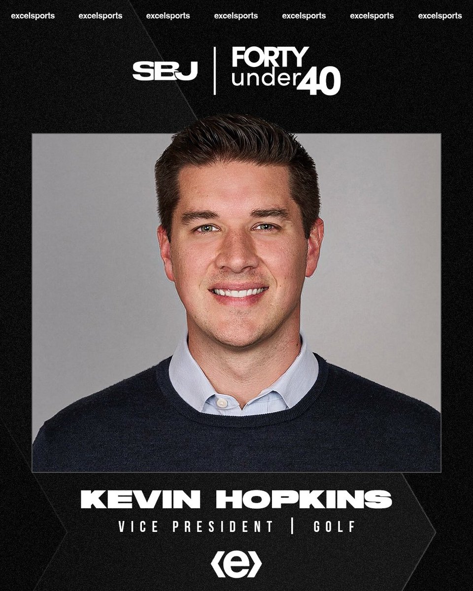 Congratulations to Kevin Hopkins, Vice President, Golf, on being named to @SBJ’s Forty Under 40 Class for 2024! #exceling