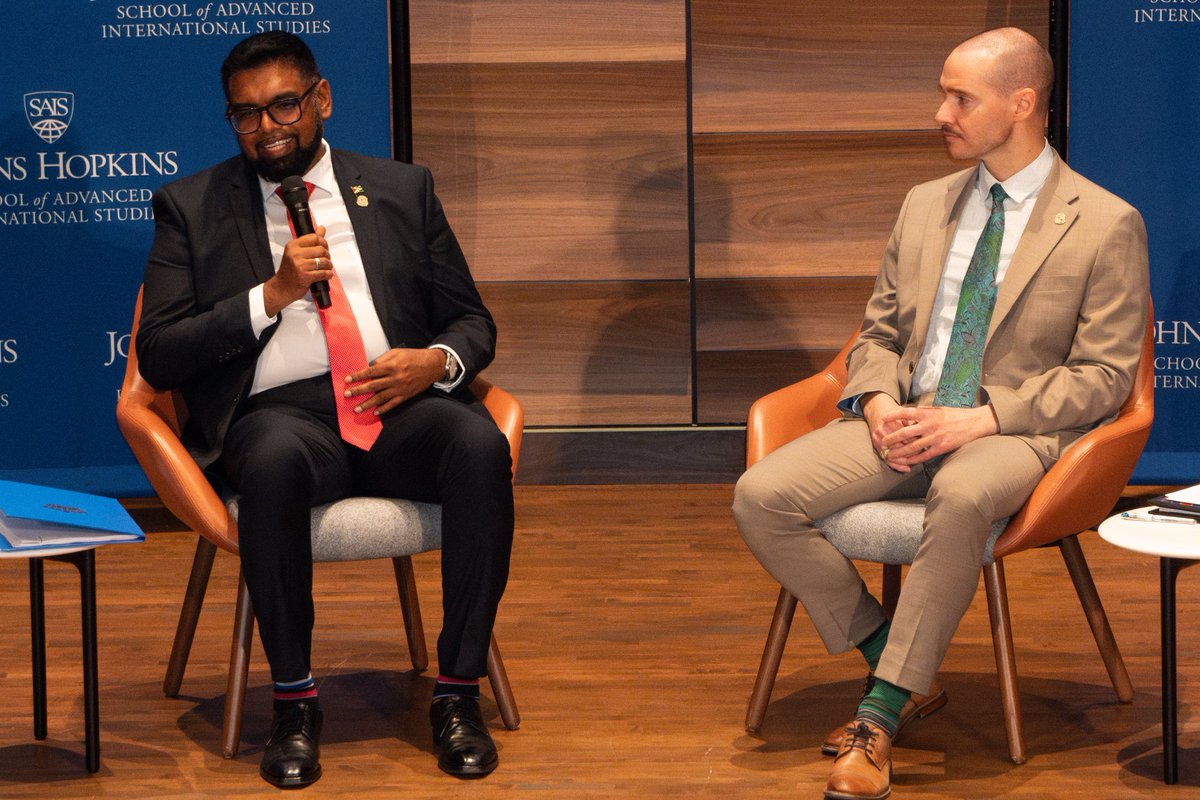 It was an honor to host ⁦@WJPerryCenter alum⁩ ⁦@presidentaligy⁩ to discuss security and defense aspects of environmental protection. Guyana’s leader promised us on ⁦@BBCHARDtalk⁩ a lecture on climate change, and with moral authority and conviction, he delivered.