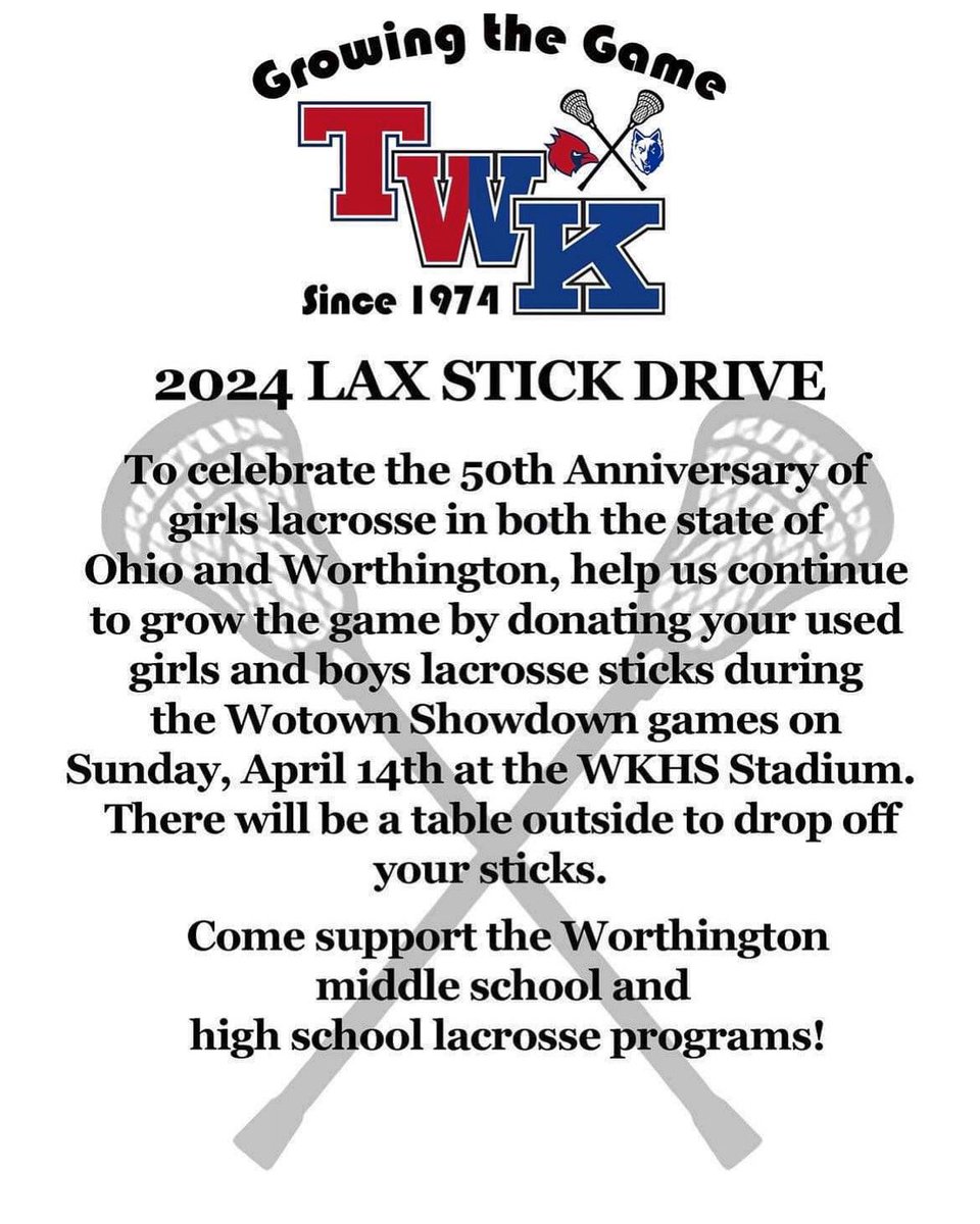 Clean out the garage and bring your dusty sticks to the game on Sunday! Let’s grow the game!