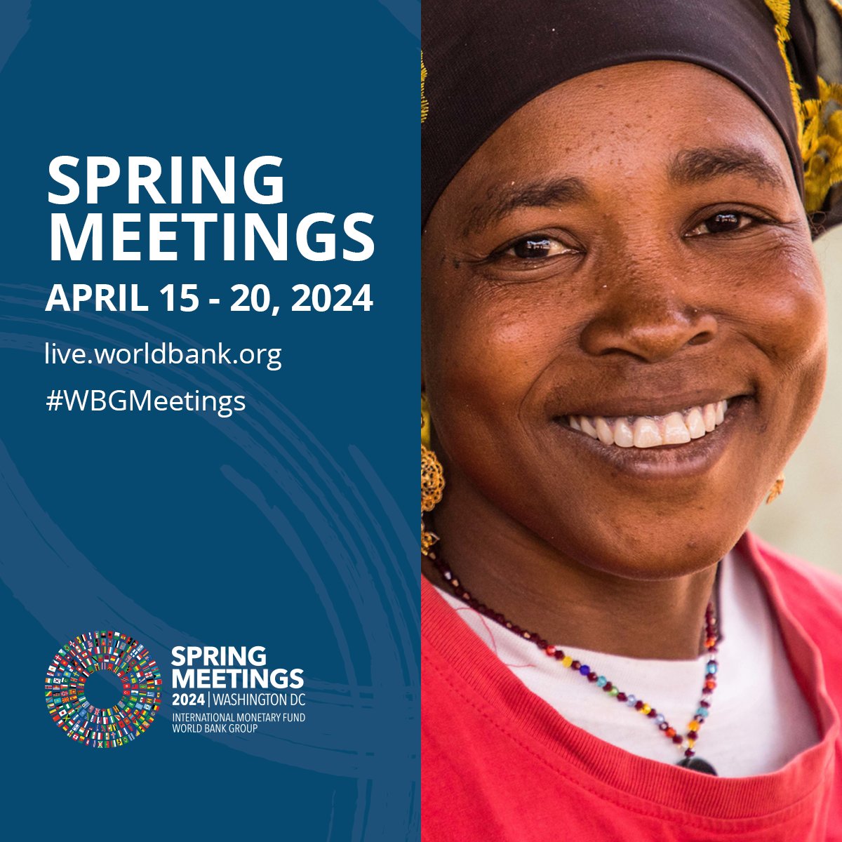 Don't miss the #WBGMeetings this April 15-20! Leaders from government, private sector, civil society, and academia converge in DC to tackle global development issues. 

Be part of the conversation and join us online: wrld.bg/Srlx50RaqMg #GlobalDev