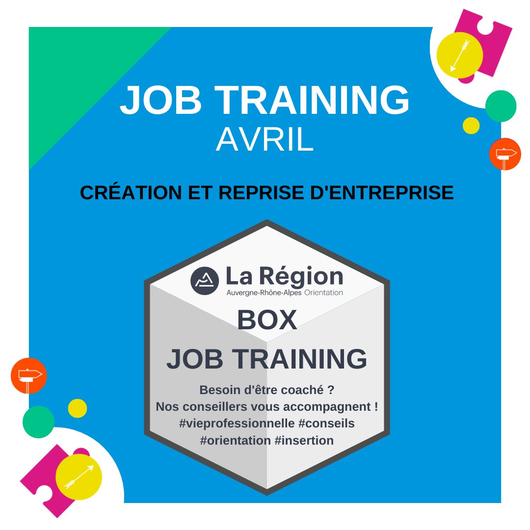 L'entrepreneuriat vous intéresse ? 💼 Tout au long du mois, @AURAOrientation propose un Job Training sur la création et la reprise d’entreprise. Venez échanger avec nos équipes, bénéficiez d’un accompagnement et découvrez le dispositif #Auverboost. 🙌 👉 bit.ly/3ZKra17