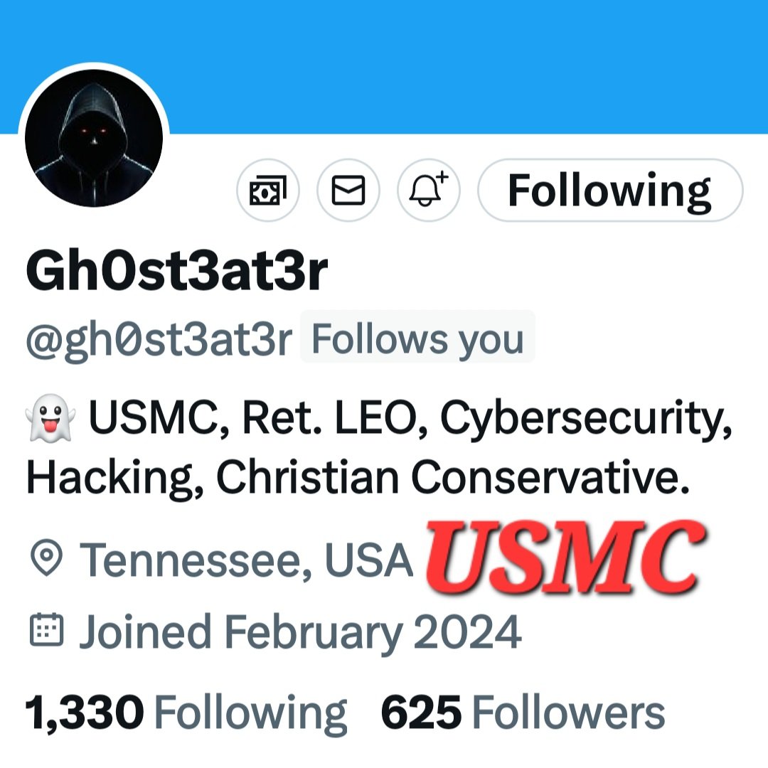 🇺🇲🫡⚔️😎🚀❤️🚀😎⚔️🫡🇺🇲 REPOST and FOLLOW please....let's get this awesome U.S. MARINE @gh0st3at3r some family .... Can we get him to 1000....yes we can but it will take MANY REPOSTS. Thank you everyone ❤️🥰❤️
