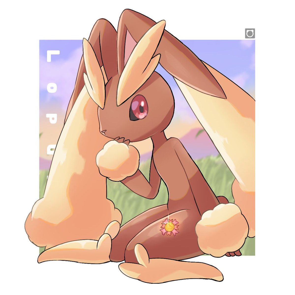 lopunny 1girl solo looking at viewer red eyes animal ears closed mouth sitting  illustration images