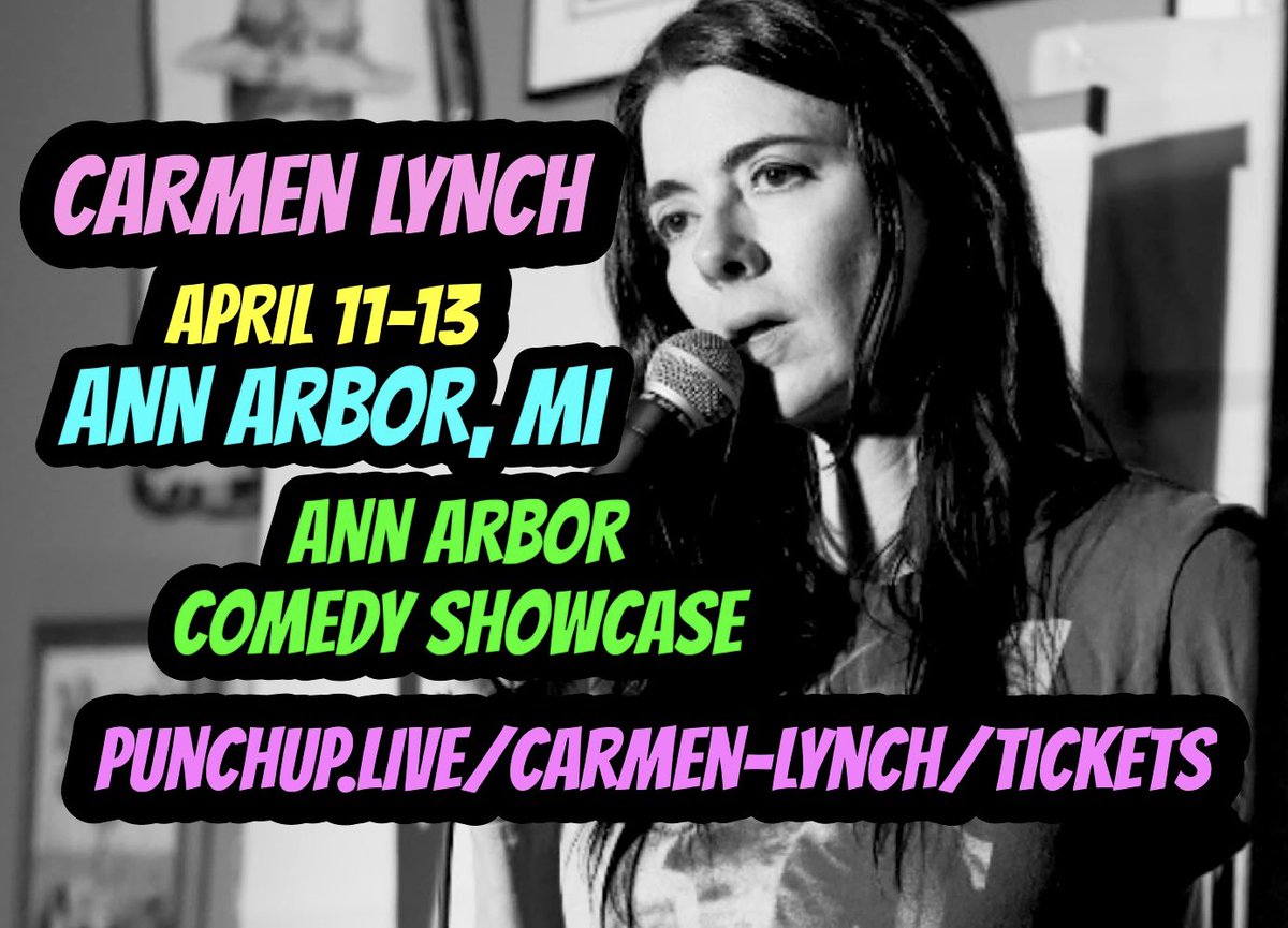 Michigan! See you this weekend at @aacomedy! Tickets to all shows here punchup.live/carmen-lynch/t…