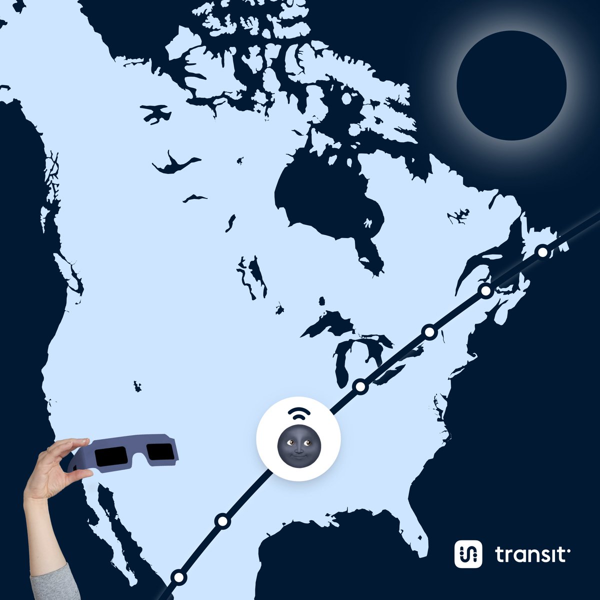 POV: the solar system's going to pull off a perfectly-timed transfer Catch the moon make its mid-day pit stop: 🧡 Laval: métro downtown! 🚊 Toronto: GO train to Oakville! 🚍 San Antonio: take the 93 to UTSA! 😎‍ Everyone else: get those ISO-approved shades ready...