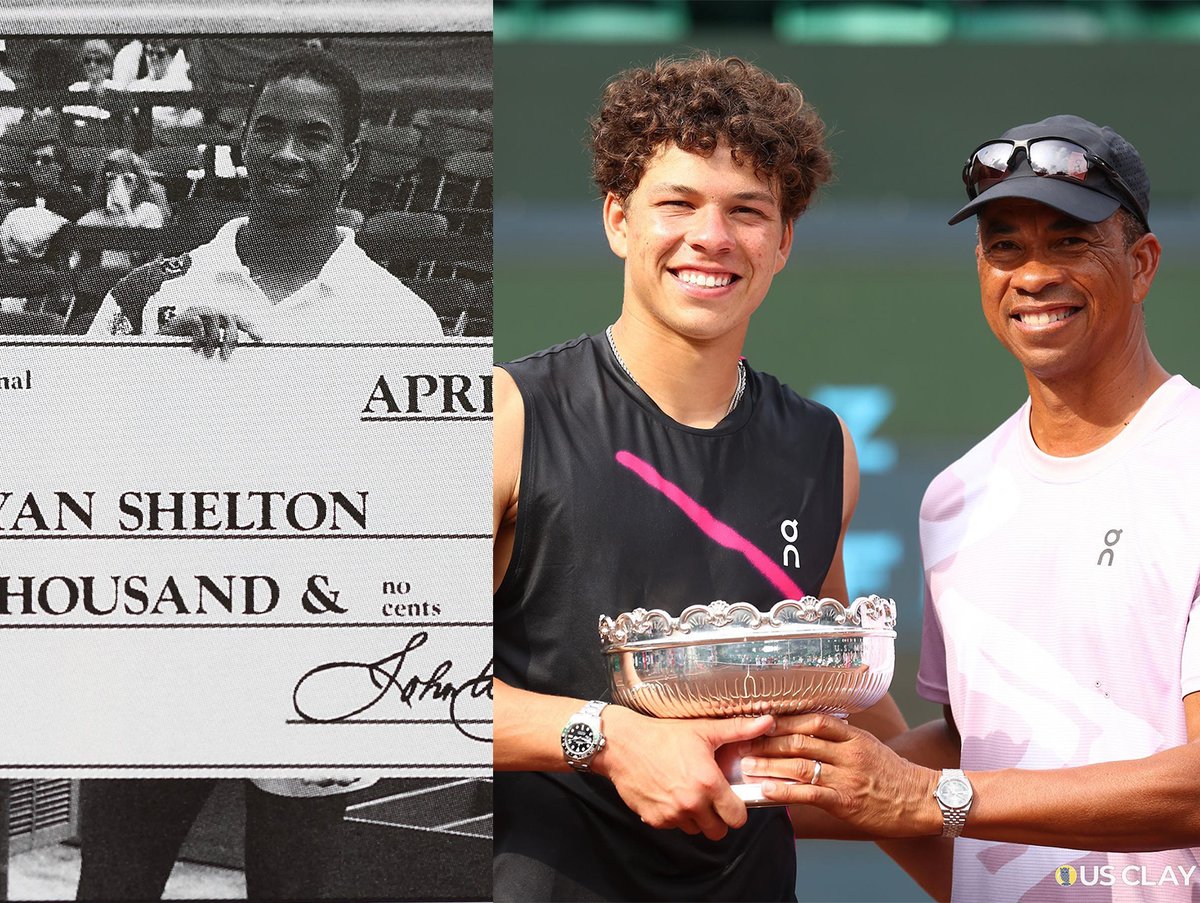 Following in the footsteps of his father and coach Bryan, @BenShelton has now won the 2024 @mensclaycourt, which his father won back in 1992. Bryan, was a standout tennis player at Georgia Tech and graduated with a degree in industrial engineering. After playing at Tech, Bryan