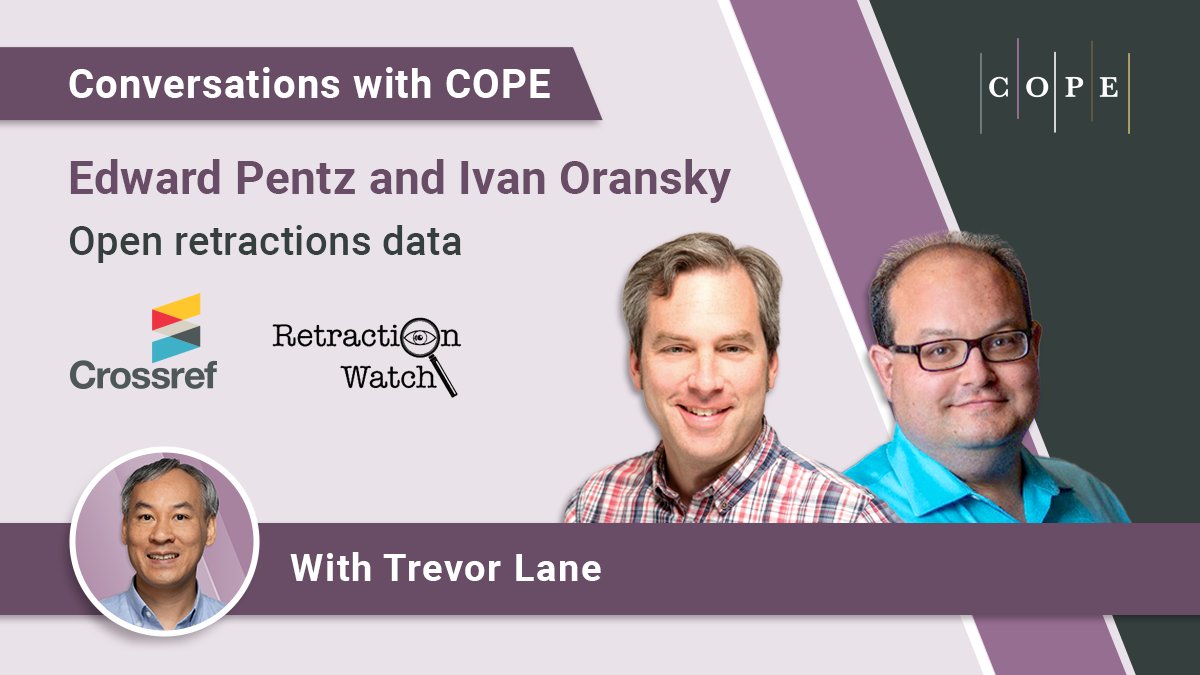 A podcast with @ivanoransky @retractionwatch and Ed Pentz @CrossrefOrg . They discuss how their partnership opens access to retractions data, and how publishers, authors and readers can use the data. ow.ly/qkWm50R2kML #Retractions #ResearchIntegrity #ScholComms