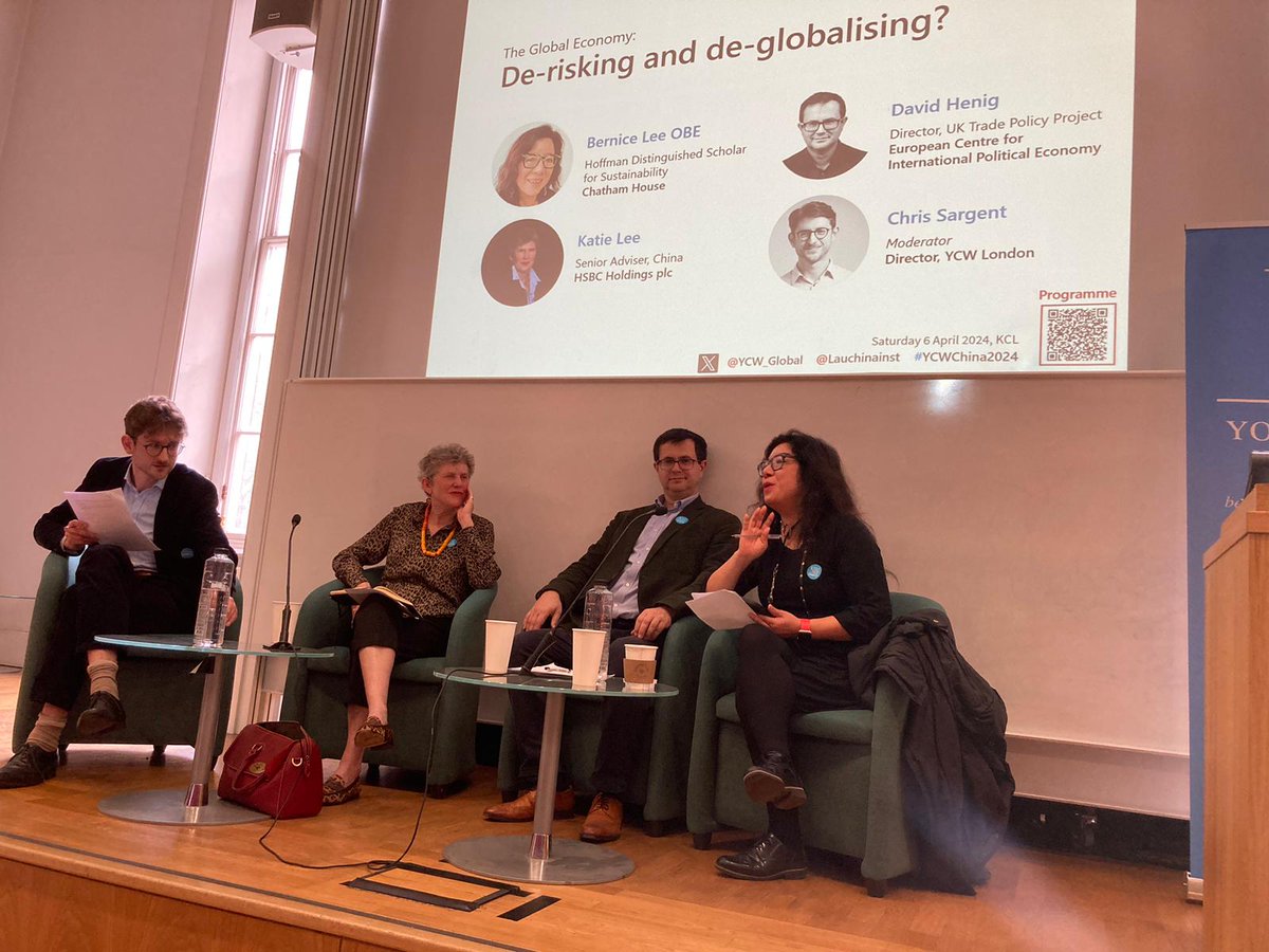 Last weekend, at YCW Conference, @BerniceWLee emphasises the Q: 'who pays for geopolitics?', esp when bifurcation will increase global costs (e.g. decarbonisation). World is at/nearing the end of 'eat, pray, love globalisation'! #YCWChina2024