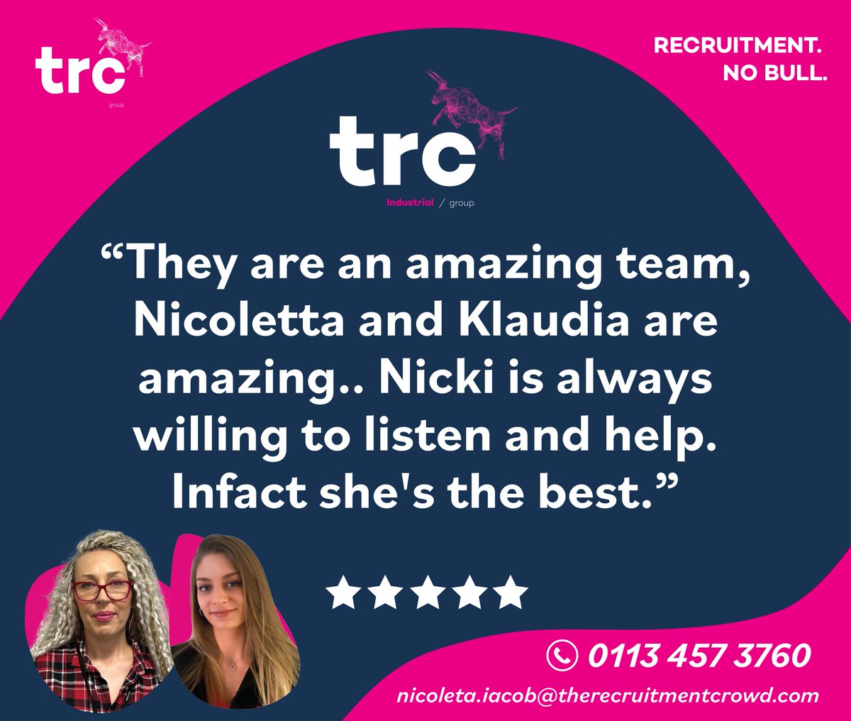 ✅ Another lovely review from one of our candidates 😍 Well done ladies! We want to hear your reviews! Head over to g.page/r/CTgjIvWbTXpT… and let us know how we're doing 😁 #CareerGoals #JobSearch #DreamJob #trcgroup #nobull #therecruitmentcrowd