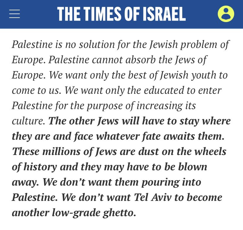 1st president of israel – chaim weizmann, 1937 'we don't want tel aviv to become another low-grade ghetto' there's nothing more antisemitic than zionism zionism ≠ judaism