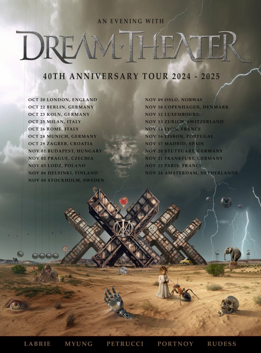 We are excited to announce the Europe leg of our 40th Anniversary Tour 2024-2025. This tour is going to be incredibly special for all of us! More info on dates, venues and how to get tickets at dreamtheater.net/tour