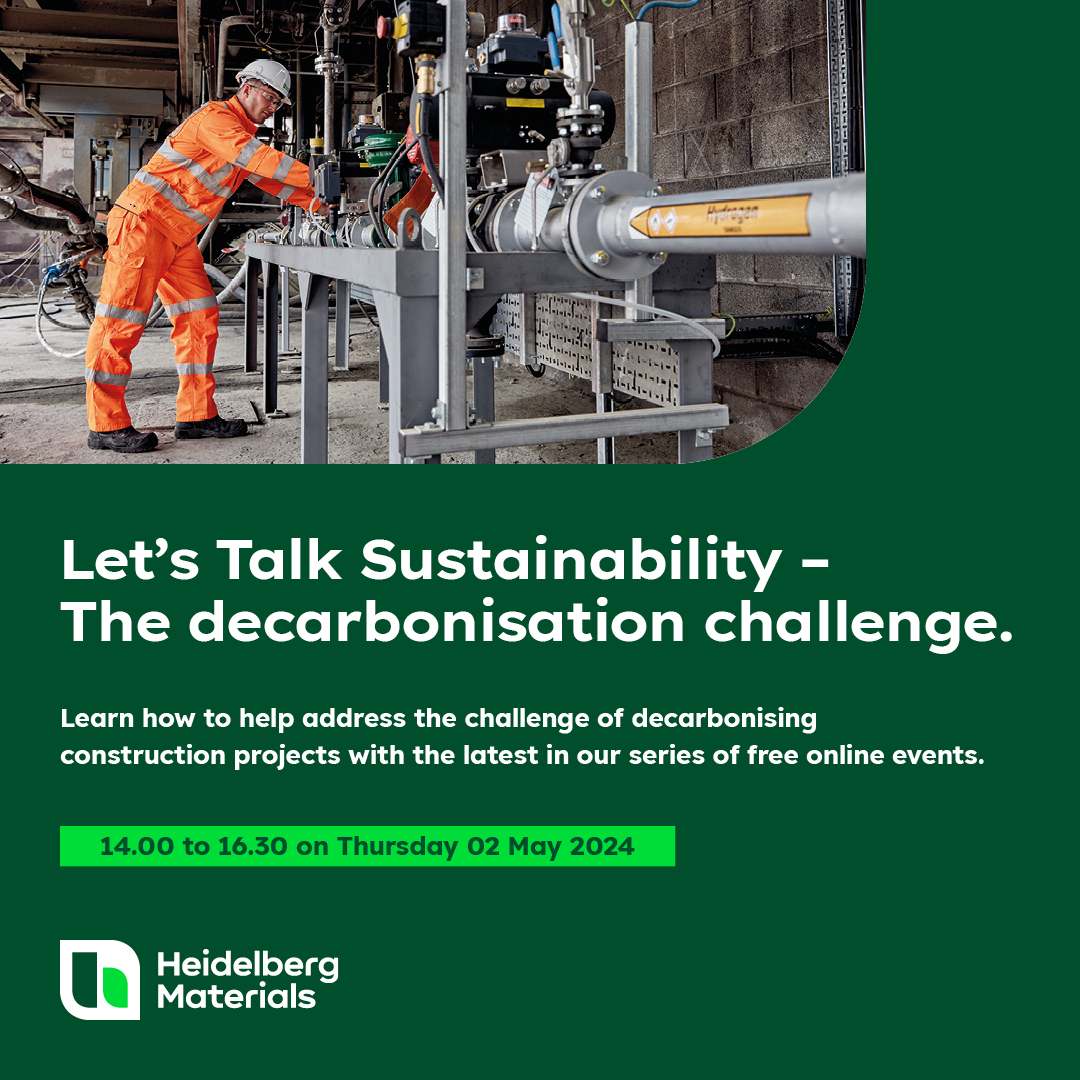You can learn how to help address the challenge of #decarbonising your construction projects with the latest in our series of free online #LetsTalkSustainability events. Sign up for the webinar, which is being held (cont) spkl.io/l/60154FHwB