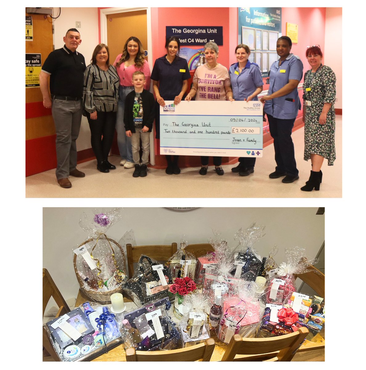 A big thank you to Joan Bowen & family for their generous donation for the @georgina_c4. They raised an amazing £2,100 by organising a raffle and donations from their just giving page to show their appreciation for the treatment & care given to Joan Bowen following her diagnosis.