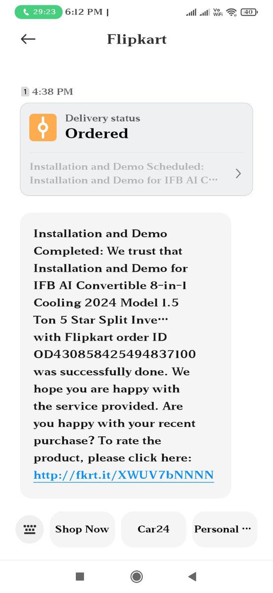 When the return is on then how did the installation completed before that?
 what a fool this is ?
Now I will go to consumer court. You are a cheater, scammer and fraudster.

<a href="/flipkartsupport/">FlipkartSupport</a> <a href="/Flipkart/">Flipkart</a> #cheater #fraud  #scammer
#flipkart