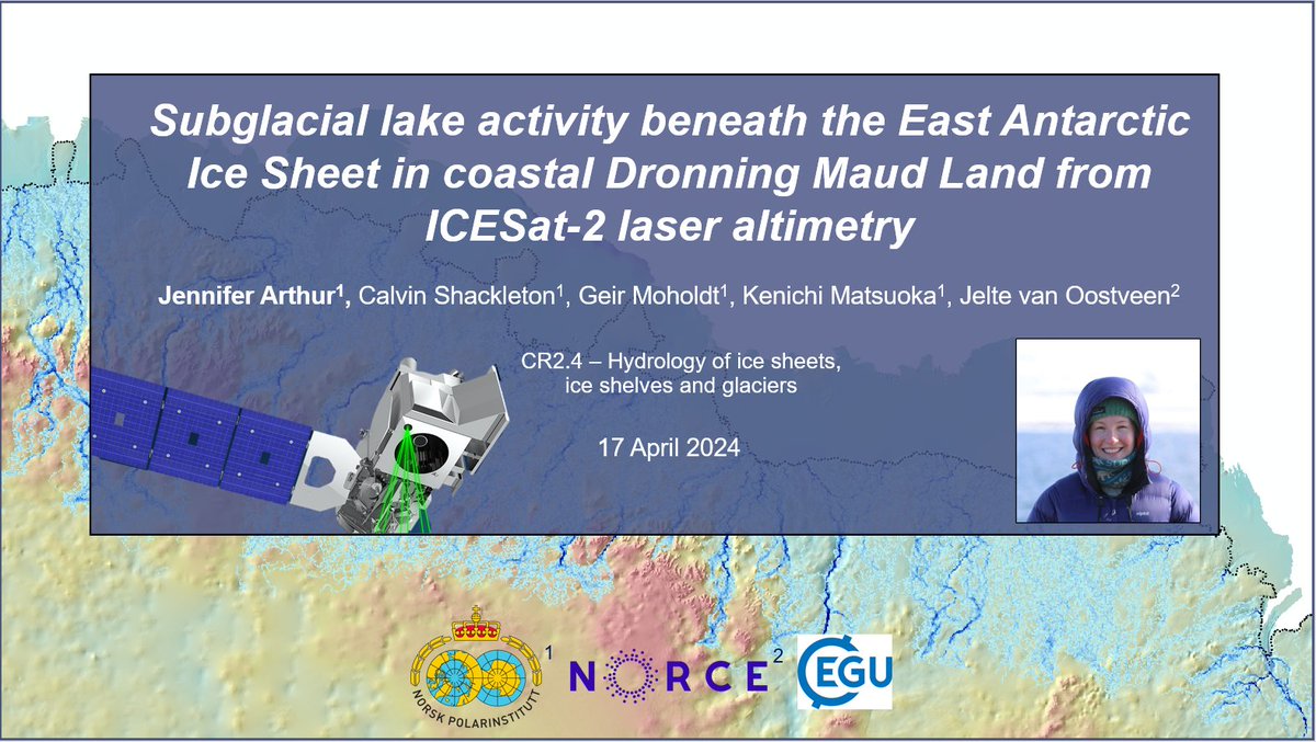 I'll be presenting at @EuroGeosciences  #EGU2024 next Wednesday 17 April at 10.55 CET on subglacial lake activity in East #Antarctica using laser altimetry. 🛰💦🇦🇶 
Always a great surface/basal hydrology session at EGU, looking forward to interesting discussions!