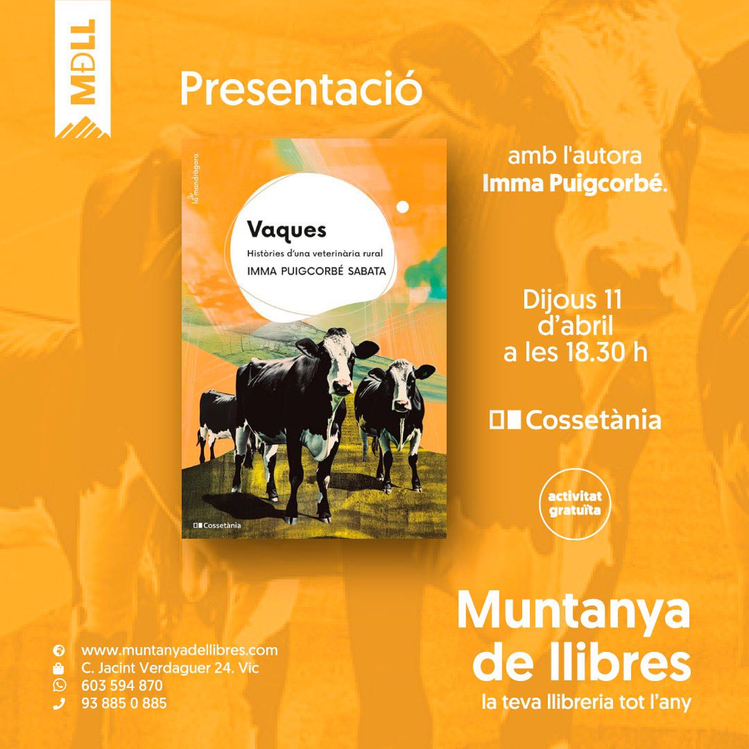 Vigatans i vigatanes, els que sou d’Osona i rodalies… el dijous que ve a les 18:30h ens haurieu de venir a ajudar a talaiar les vaques a Muntanya de Llibres!🤭 No voldríem que s’escapés cap vaca a la Plaça Major i sortís per la càmera dels temps de TV3…😂😂😂