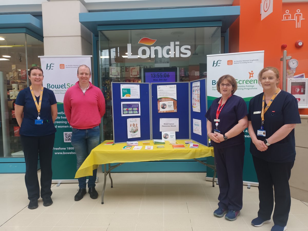 #bowelcancerawarenessmonth our volunteers are vital and we thank Neil Phair for joining our bowel cancer team Delia, Katrina & Laura at our information stand to raise awareness about the importance of early detection and prevention #cancerprevention