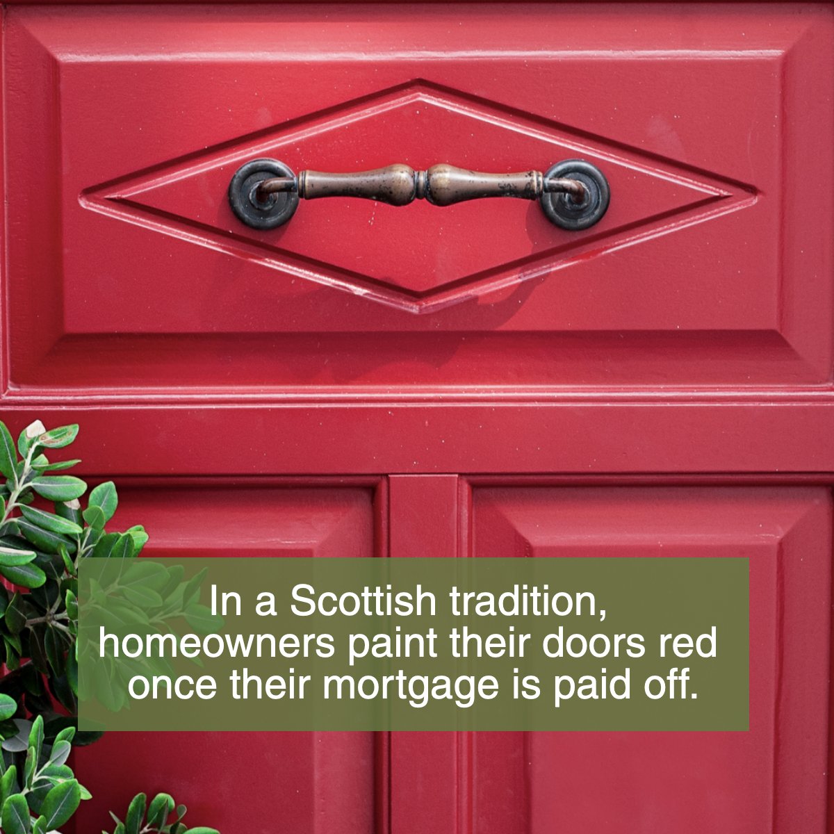 Is this a tradition you would like to implement? What color should we paint our doors? Let us know in the comments! 💭 #funfacts #tradition #mortgage #frontdoor #realestatefact