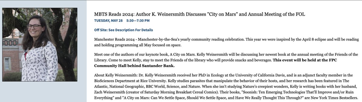 I'm giving a talk about space settlement at Manchester-by-the-Sea's yearly community reading celebration. If you'd like to go, you can register here: manchesterpl.assabetinteractive.com/calendar/mbts-…