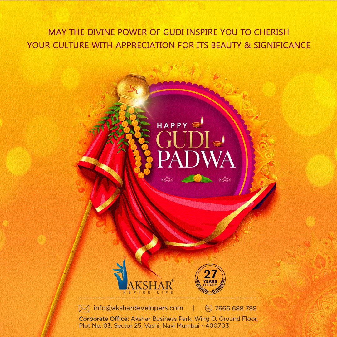 As Gudi Padwa marks the beginning of the harvest season, may your family's traditions blossom like the flowers in spring, spreading fragrance and happiness in every corner of your life. Happy Gudi Padwa!

#GudiPadwa2024 #marathinewyear #NewBeginnings2024 #गुढीपाडवा #सण #नवीन_वर्ष
