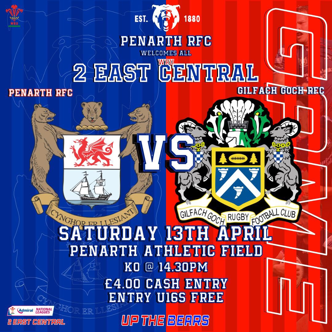 📣 The Bears End Game 📣 With seven games left to play in the final run in of the 23/24 season they’re going to come thick and fast, starting this week! 🆚 Taffs Well 📅 10/04/24 📍 Away ⏰ 19:30PM KO 🆚 Gilfach Goch 📅 13/04/24 📍 Home ⏰ 14:30PM KO #upthebears 🐻