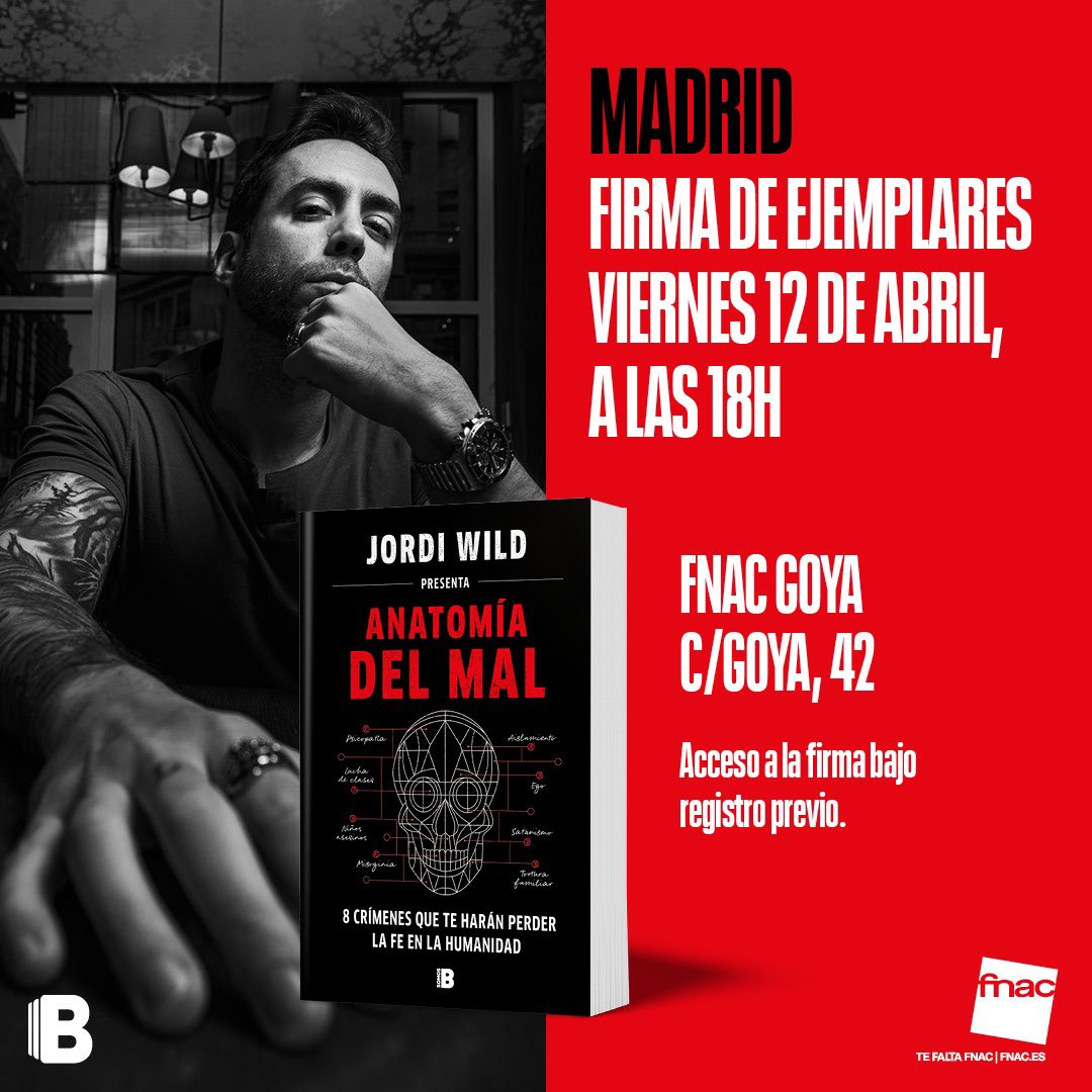Este viernes estoy en MADRID firmando mi nuevo libro, simplemente tenéis que registraros gratis aquí y ya: eventbrite.es/e/jordi-wild-f… Recordad traer el librito para que os lo firme 💪🏼 ¡Nos vemos!