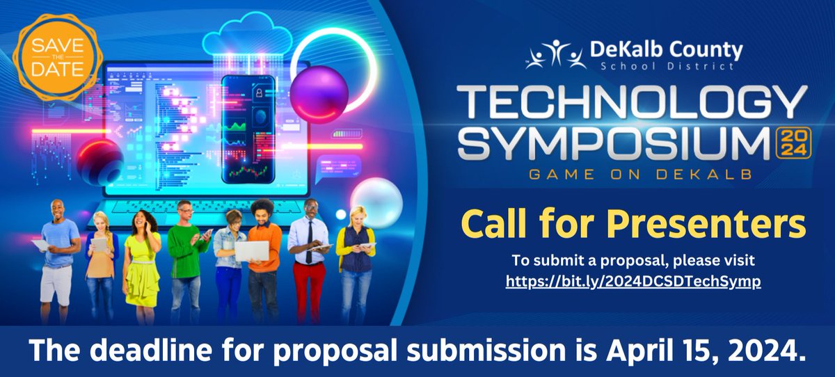⏳ Friendly reminder that the deadline to submit proposals for the DCSD Tech Symposium is April 15th. Get those last-minute ideas in and be a part of this exciting event!
@DeKalbSchools 
#TechSymposium24