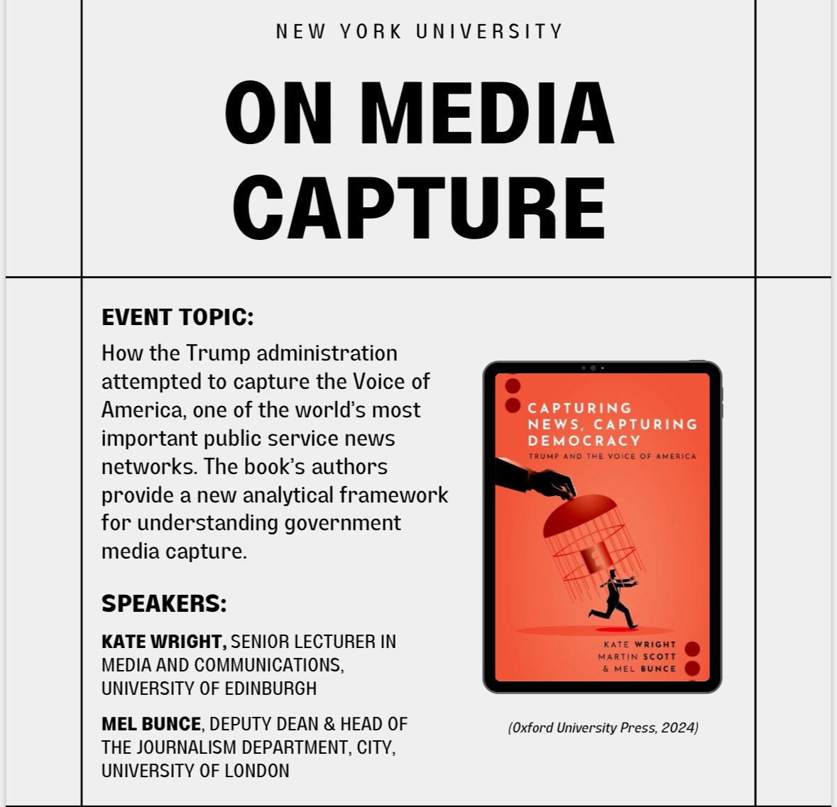 Very excited to be speaking @nyuniversity tomorrow with @newsprof1 about our new book w/ @martinscott2010 All welcome! sign up here- as.nyu.edu/departments/xe…