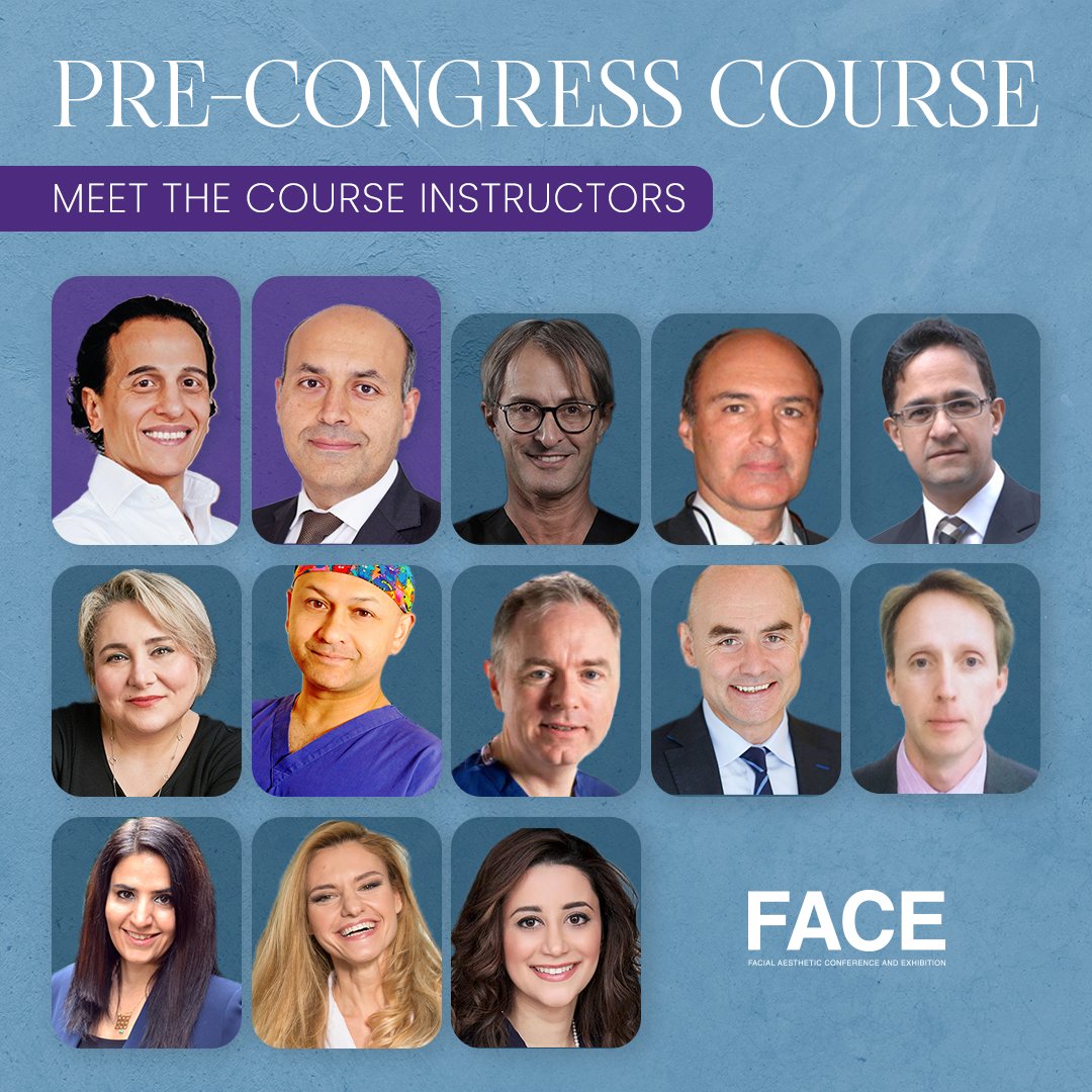 Introducing our Pre-Congress Course Instructors!🌟
🔗More Info - ow.ly/vwNW50Rarnu
Step into the world of aesthetic facial anatomy with confidence, guided by our experienced instructors.

#precongress #aestheticmedicine #medicalaesthetics #facialanatomy #FACEConference