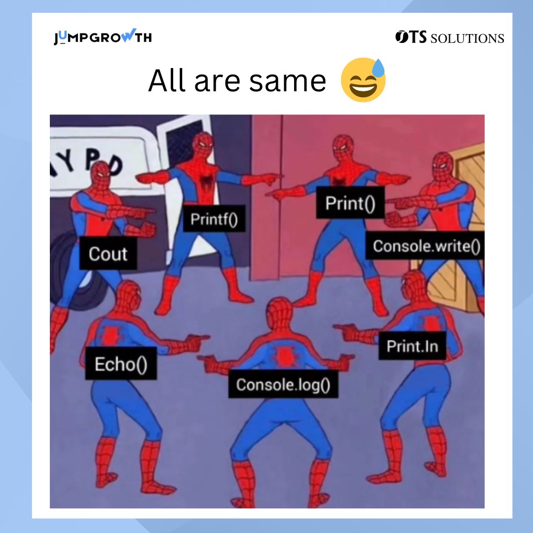 When programmers unite, even Spiderman gets confused!” 🕷️🤖 Follow @GrowthJump for more updates like this #coderslife #developers #jumpgrowth #programming #codersmeme