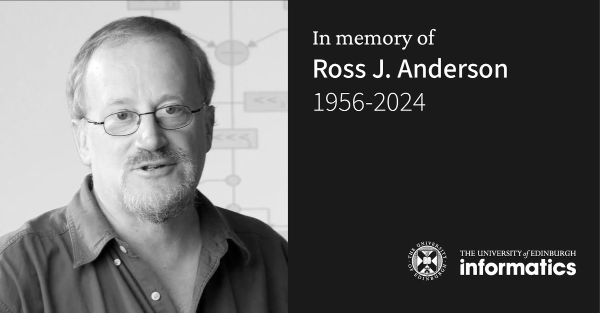 It is with deep sadness that we have learnt of the passing of our highly respected colleague, Ross Anderson. He will be greatly missed by students and staff. Read more: edin.ac/3vQBudx