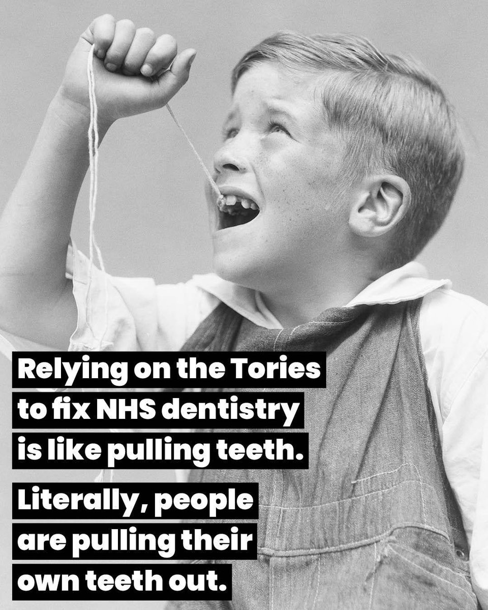 The Tories have had 14yrs to fix the dental care emergency, but things have only gotten worse. That's why I'm backing plans to fund an additional 700k urgent appointments each year, and reform dental care contracts so that everyone can see an NHS dentist.