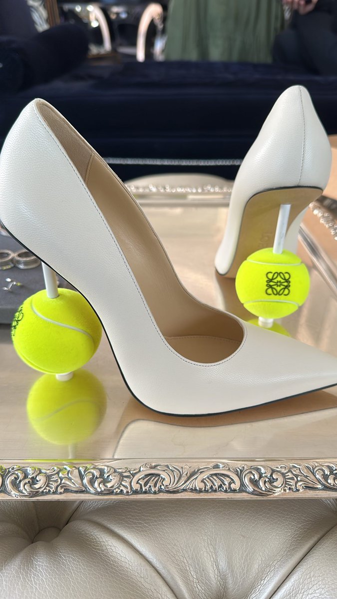 Zendaya's custom Loewe tennis ball pumps for 'Challengers' press in Rome today 🎾