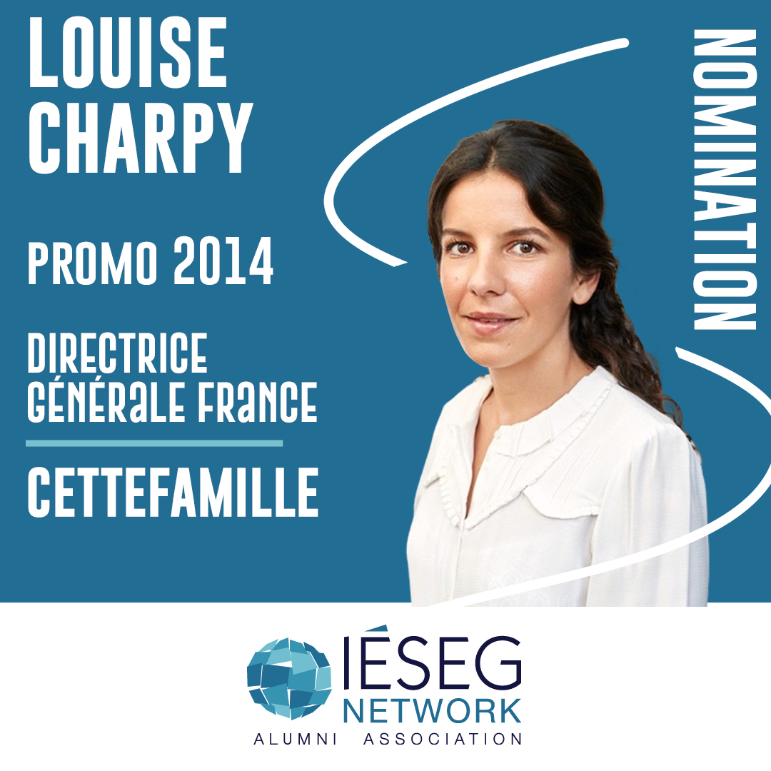 Louise Charpy, #diplômée #IESEG, a été nommée Directrice Générale France chez @CetteFamille. Toutes nos félicitations 👏👏! #Nomination #Alumni #IESEGExperience