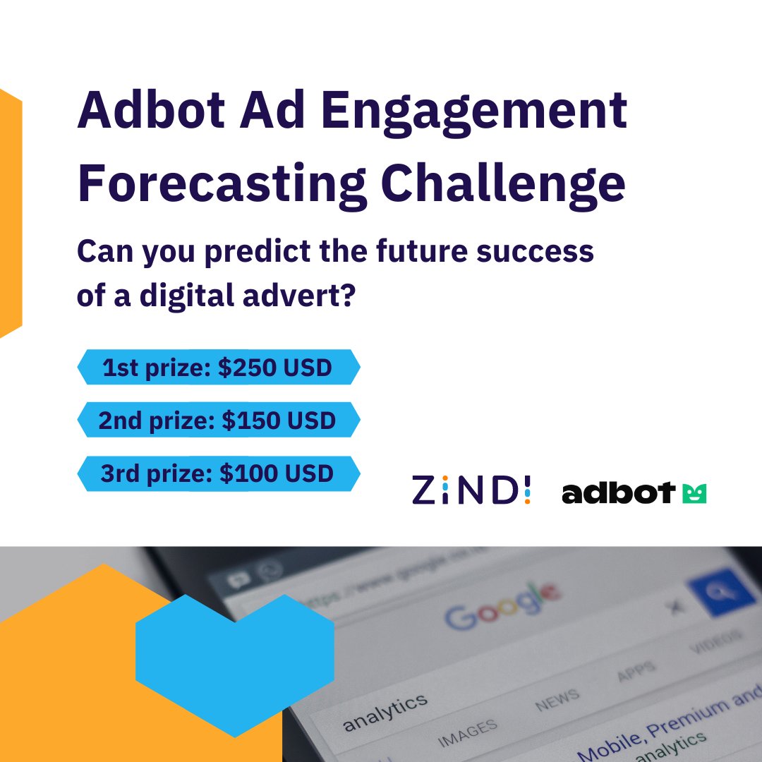 Check out the Adbot Ad Engagement Forecasting Challenge! Build a model that can accurately predict the number of clicks a clients ad recieves.Solving this problem holds immense potential for the small African businesses leveraging @MyAdbot✨ 👉bit.ly/3xumF0X #roi #ml #AI
