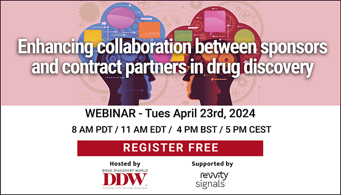 Enhancing collaboration between sponsors and contract partners in drug discovery Tue, Apr 23, 2024 4:00 PM - 5:00 PM BST To secure your webinar place, register and attend for FREE! attendee.gotowebinar.com/register/14358… Supported by @RevvitySignals #DrugDiscovery