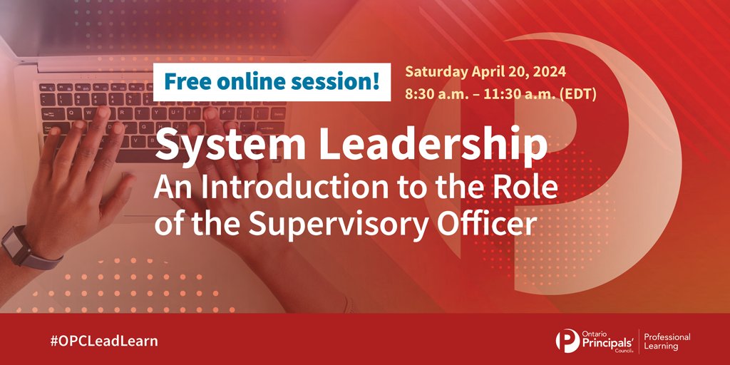 Our Learning about System Leadership virtual event on April 20 at 8:30 a.m. EDT is for practising principals and vice-principals interested in learning more about the role and responsibilities of a supervisory officer and their various portfolios! principals.ca/en/system-lead…