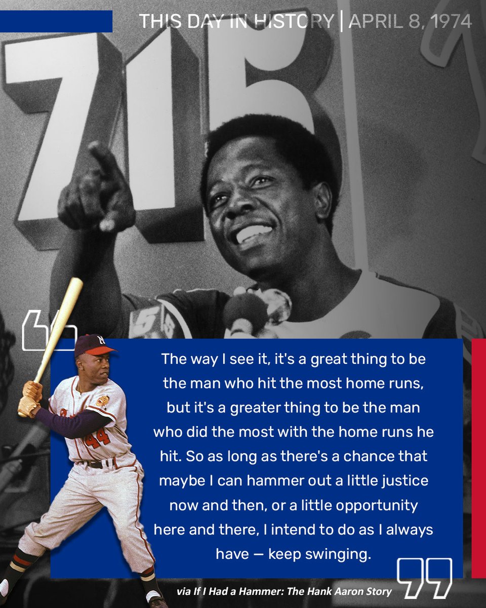 Fifty years ago today, Hank Aaron hammered home run number 715. #ThisDayInHistory