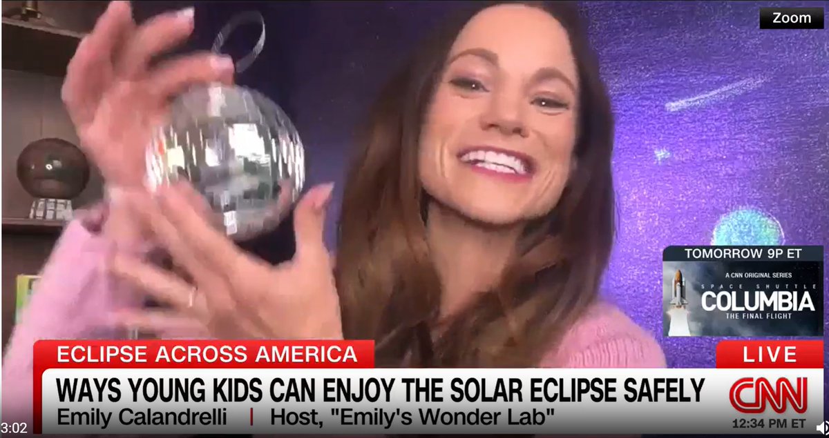 Disco balls and colanders: Ways young kids can enjoy today's #solareclipse safely with Emily Calandrelli SM '13 @TheSpaceGal bit.ly/3VVnLwZ